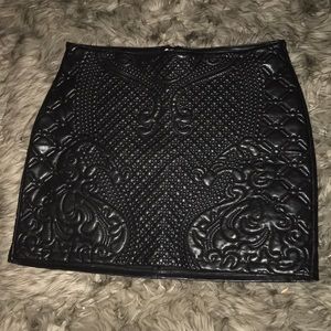 Divided Faux Leather Skirt